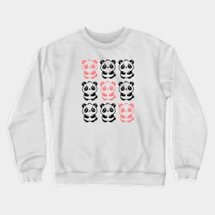 Diagonal Kawaii Pandas Crewneck Sweatshirt